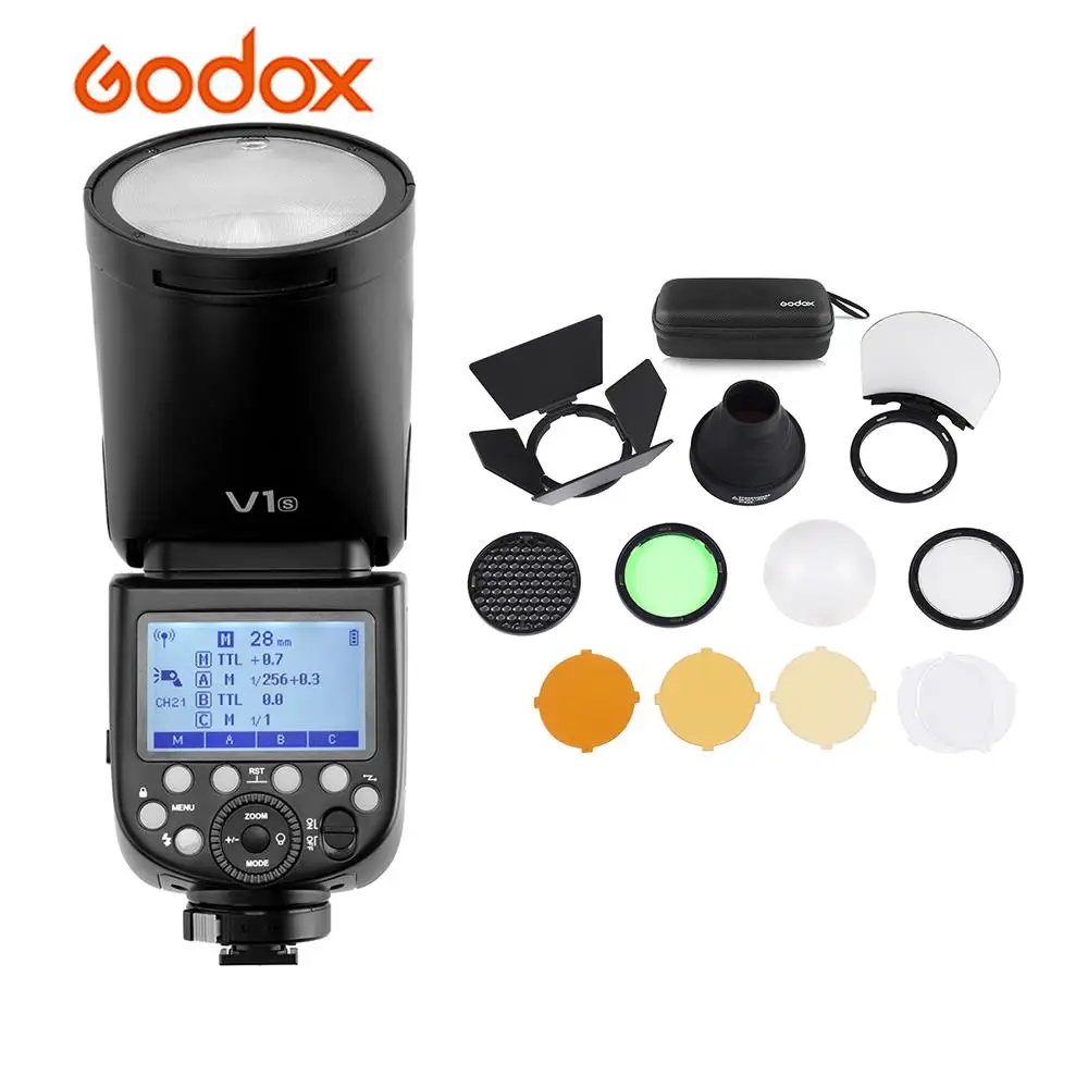 Вспышка для камеры Godox V1S Speedlite + фотовспышка AK-R1 карманная вспышка набор