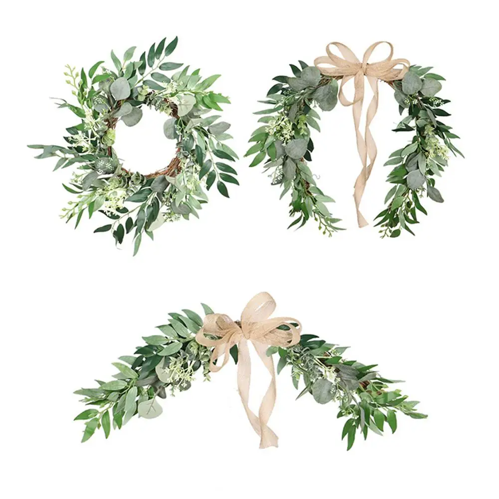 

AsyPets Eucalyptus Leaves Series Artificial Wreath for Door Lintel Pendant Home Decor
