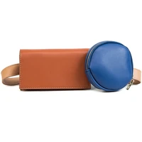detachable new square baground womens waist bag 2pcs chest bag fashion hit color chain high quality leather belt bag
