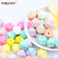 tyry hu 200 pieces 14mm hexagon silicone beads teething baby teether baby diy jewelry accessories chewing silicone beads