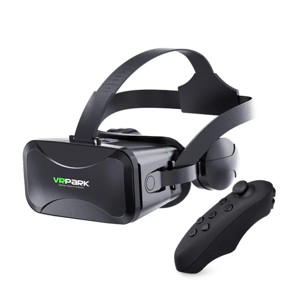 VR Headset Stereo Helmet With Handle Universal Virtual Reality 3D Glasses for IPhone/Android/PC 4.7-6.7'' Cellphone Games Movies |