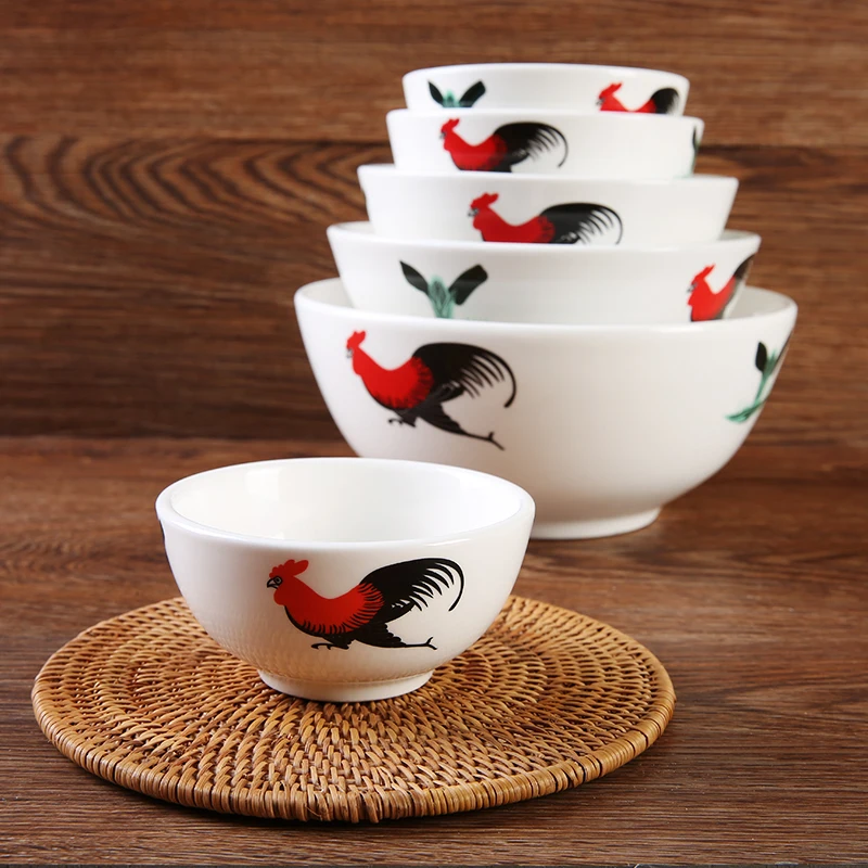 4-8 дюймов китайская Классическая художественная маленькая миска для риса белая