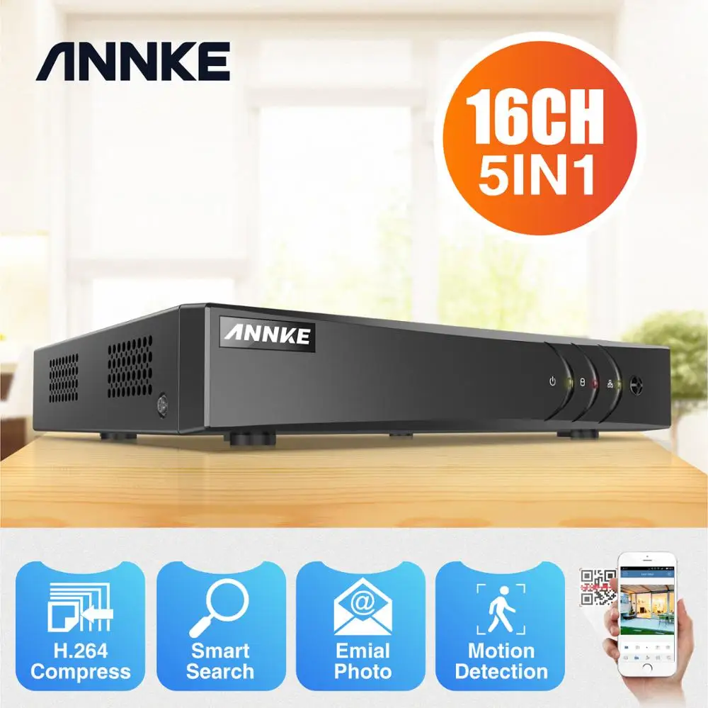 ANNKE 16CH 1080N 5в1 AHD DVR Поддержка CVBS TVI аналоговые IP камеры HD P2P Облако H.264 VGA видео