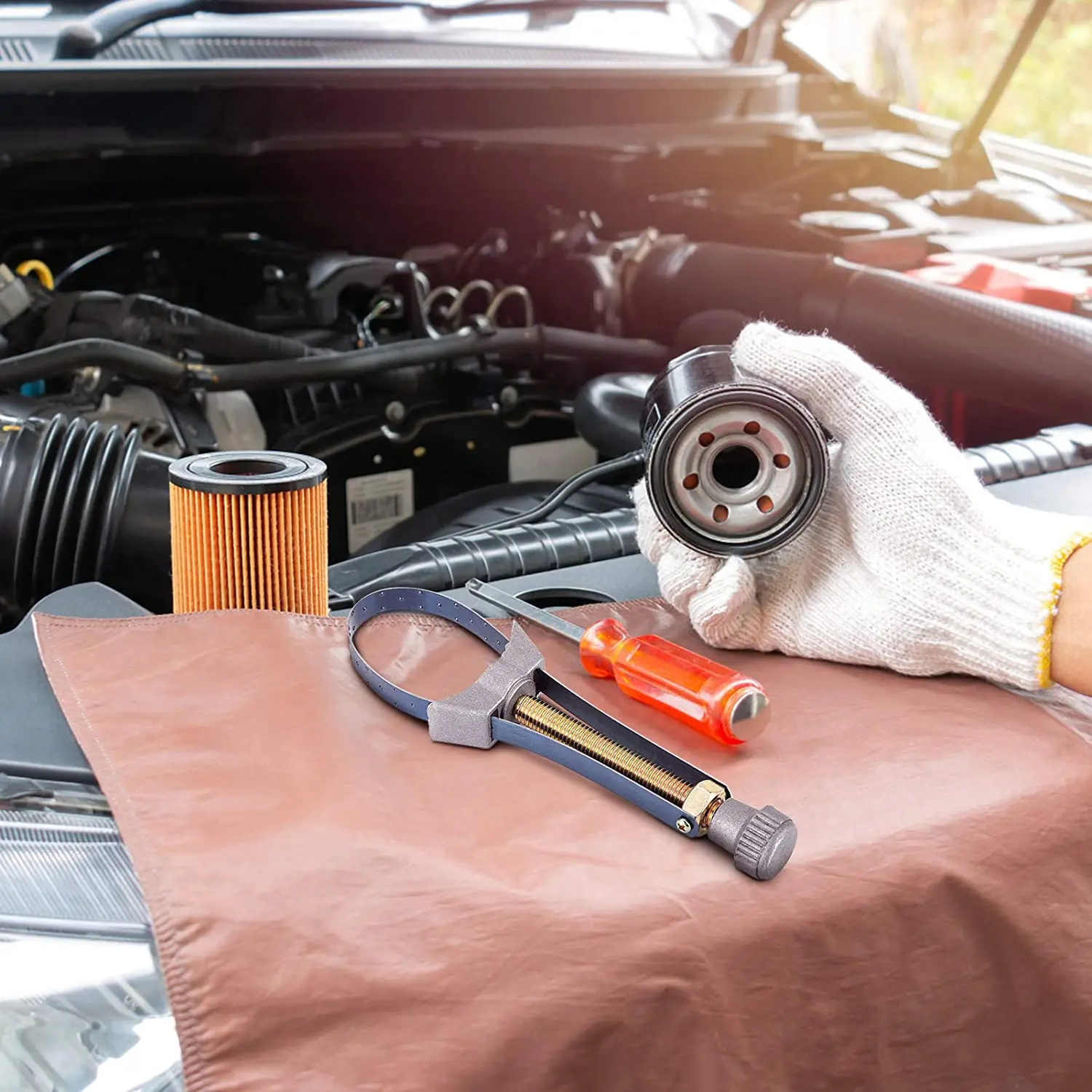 

Car Auto Motorcycle Oil Filter Removal Tool Strap Wrench Aluminium Diameter Adjustable 60mm To 120mm Top Quality
