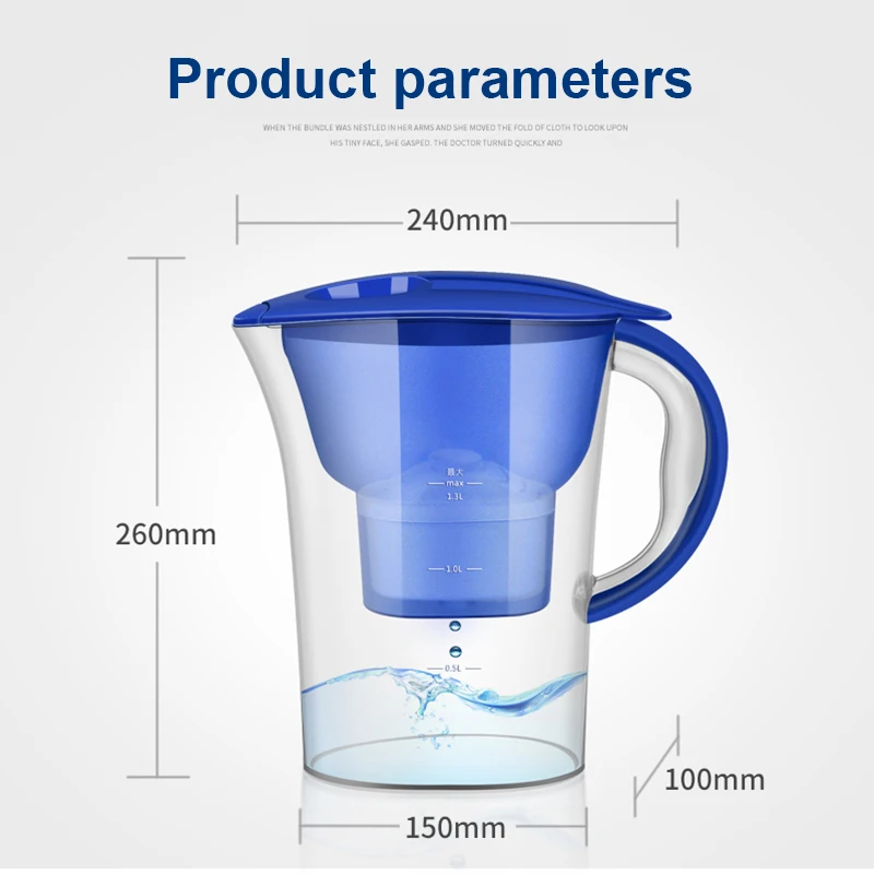 Кувшин для воды с фильтром картридж заправки активированным углем дома и офиса