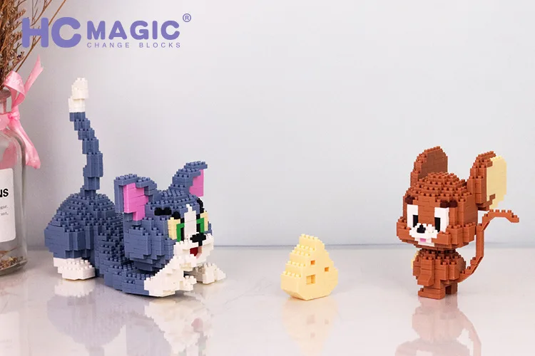 

1524pcs Classic Cartoon Anime Diamond Building Blocks Cat Mouse Tom Model Jerry Mini Micro Bricks Toys for Gift