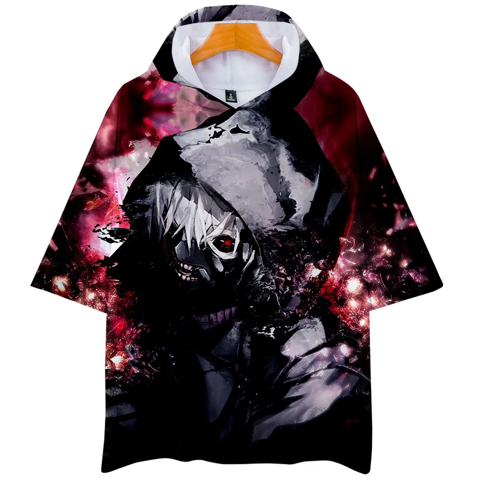Tokyo Ghoul 3D hooded t shirt Mannen/vrouwen Trainingspakken Anime Kaneki Ken Print Hoodie t-shirt Dunne Herfst tshirt Tee | Мужская