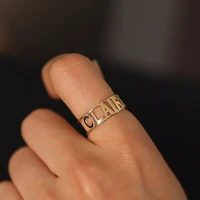 custom name ring stainless steel hollow letter rings personalized name ring jewelry for women birthday gifts