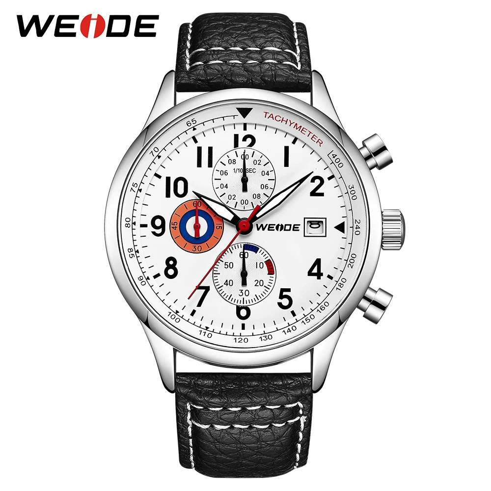 WEIDE мужские классические спортивные модели аналоговые военные армейские часы с кожаным коричневым ремешком с маленьким циферблатом кварцевые наручные часы Relogio Masculino