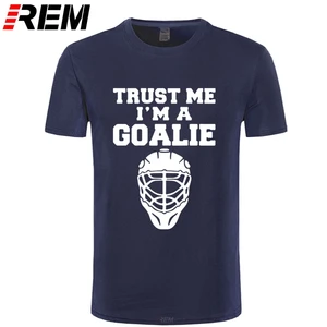 Футболка мужская хлопковая с надписью I'm A Goalies, забавная модная тенниска с короткими рукавами, подарок игроку из мультфильма льда Хоккей, брендовая одежда, лето