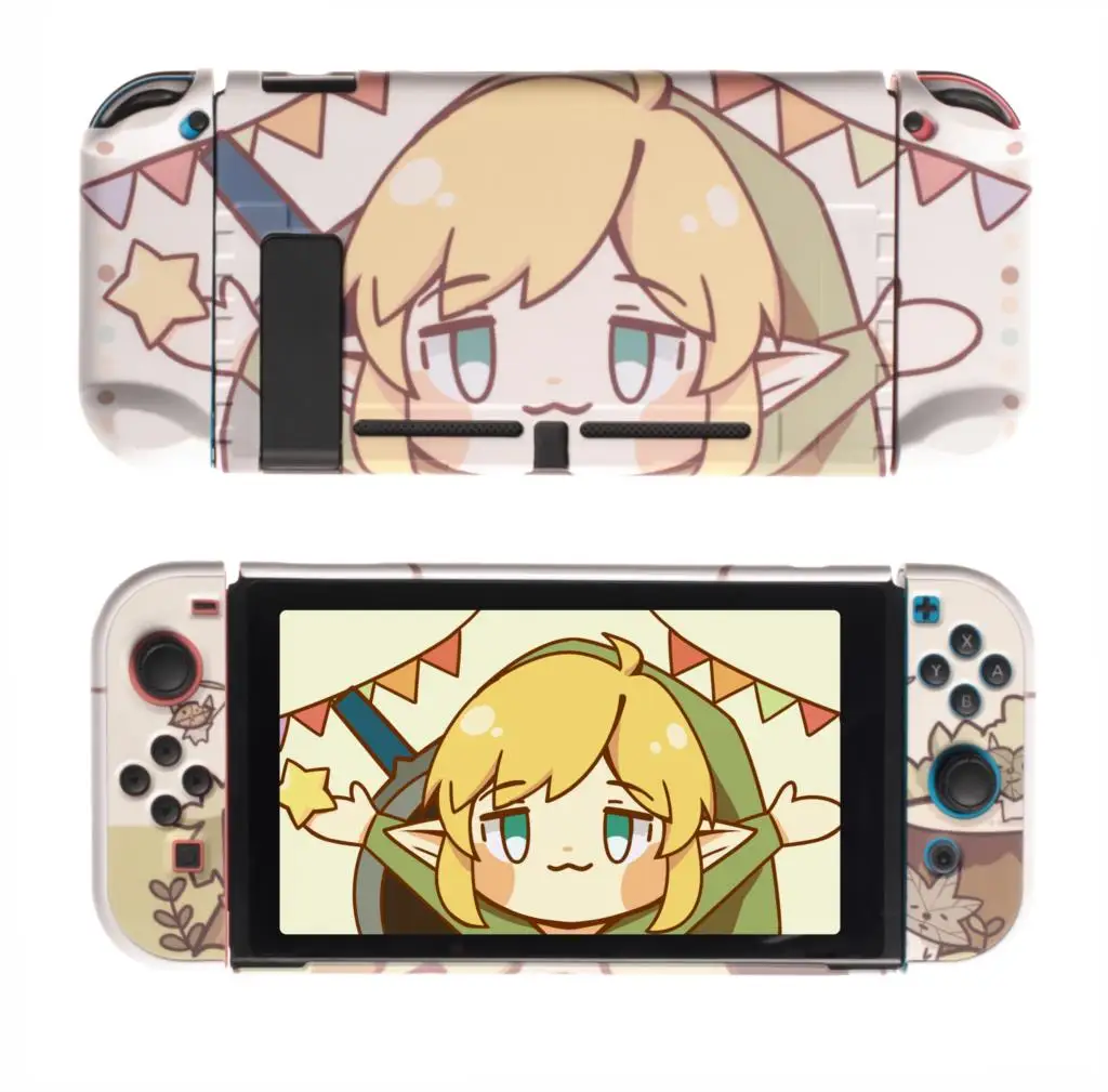 

Hard Case Protective Cover Shell for Nintendo Switch Cartoon Link Console NS Joy-con Crystal Back Protector Housing Skin