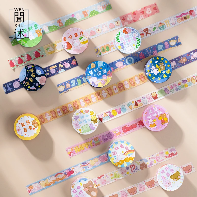 

15mmx3m Cute Fairy Story Masking Washi Tape Diy Decorative Diary Journal Craft Scrapbooking Stickers Aesthetic Kawaii Stationery