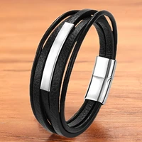 tyo charm multilayer braided rope leather bracelet men bangles wristbands accessories wholesale magnet dropshipping