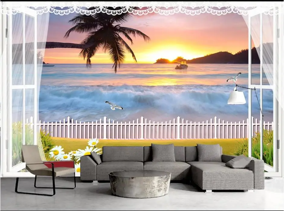 Пользовательские 3d фрески обои для стен 3 d средиземноморские пейзажи красивые