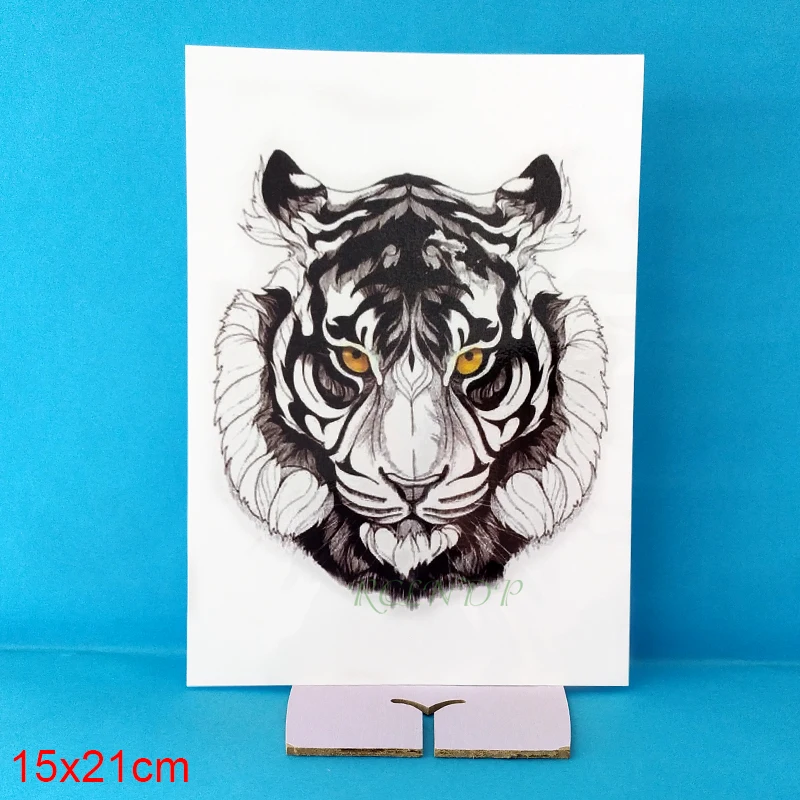 Водонепроницаемая Временная тату-наклейка с тигром головой короля животным