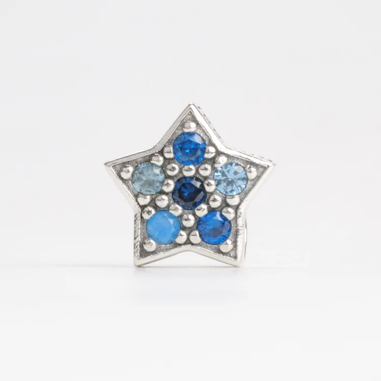 

Bewill Authentic 925 Sterling Silver Bright star beads Fit Original Bracelet Pendant DIY Jewelry Charms Gift