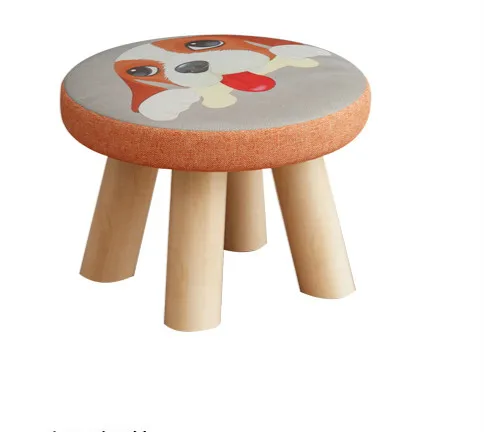 Маленький табурет домашний однотонный деревянный низкий милый детский диван