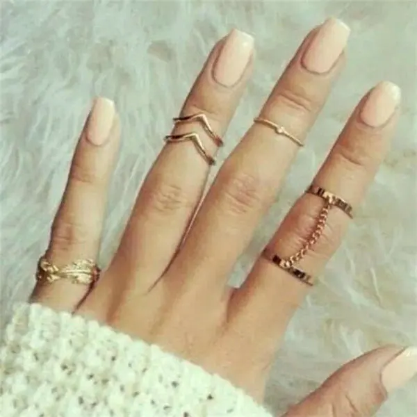 5 joint rings set Лидер продаж, женское кольцо с океанской звездой и луной, 13 шт. в наборе, ювелирные изделия, Ретро стиль, опал, корона, циркониевые кольца, модные женские аксессуары - Цвет основного камня: 5 joint rings set