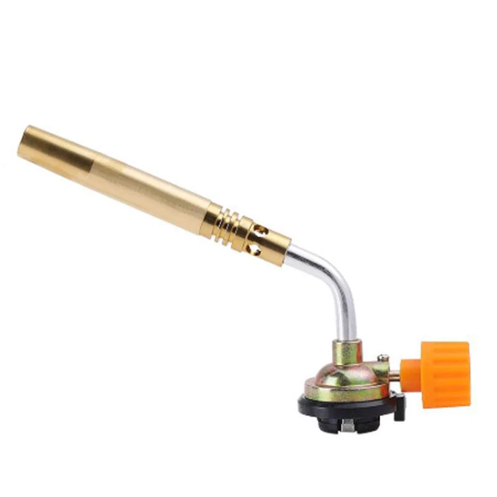 

Brazing Flamethrower with Air Intake Cooling Vents Built-in Fan Blades Butane Gas Torch Adjustable Flame Torch for BBQ