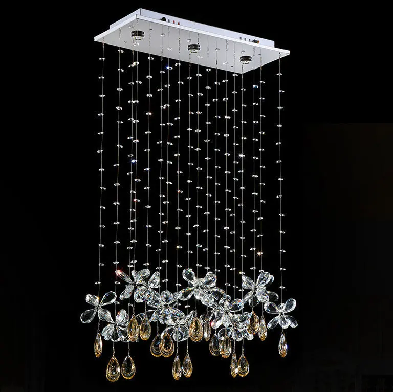 

Modern Crystal Butterfly Pendant Led Bedroom Dining Room Lamp luminaria