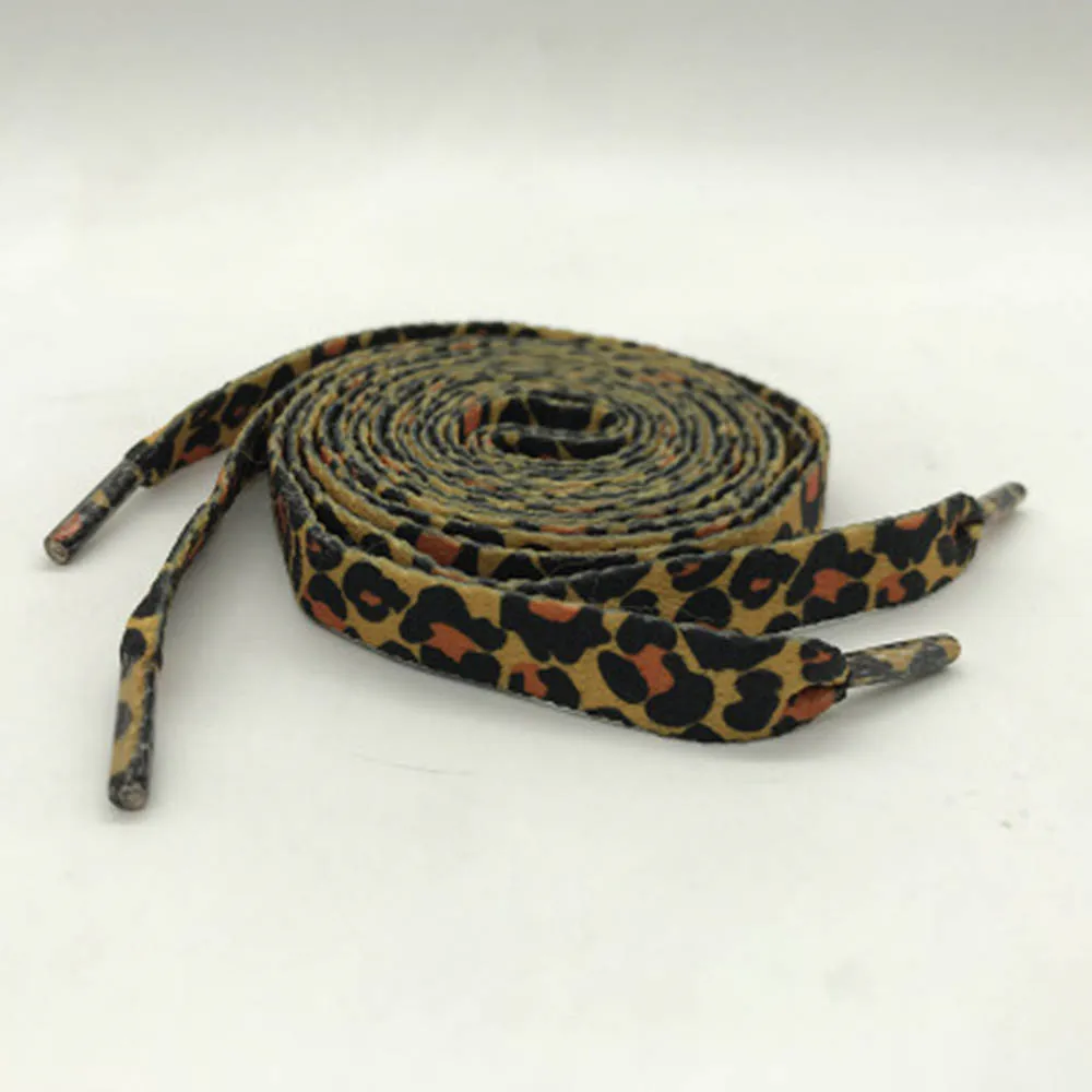 

1 Pair Newest Classic Leopard Print Shoelaces Fashion Flat Laces Applicable to all kinds of shoes Leopard Print Shoestrings