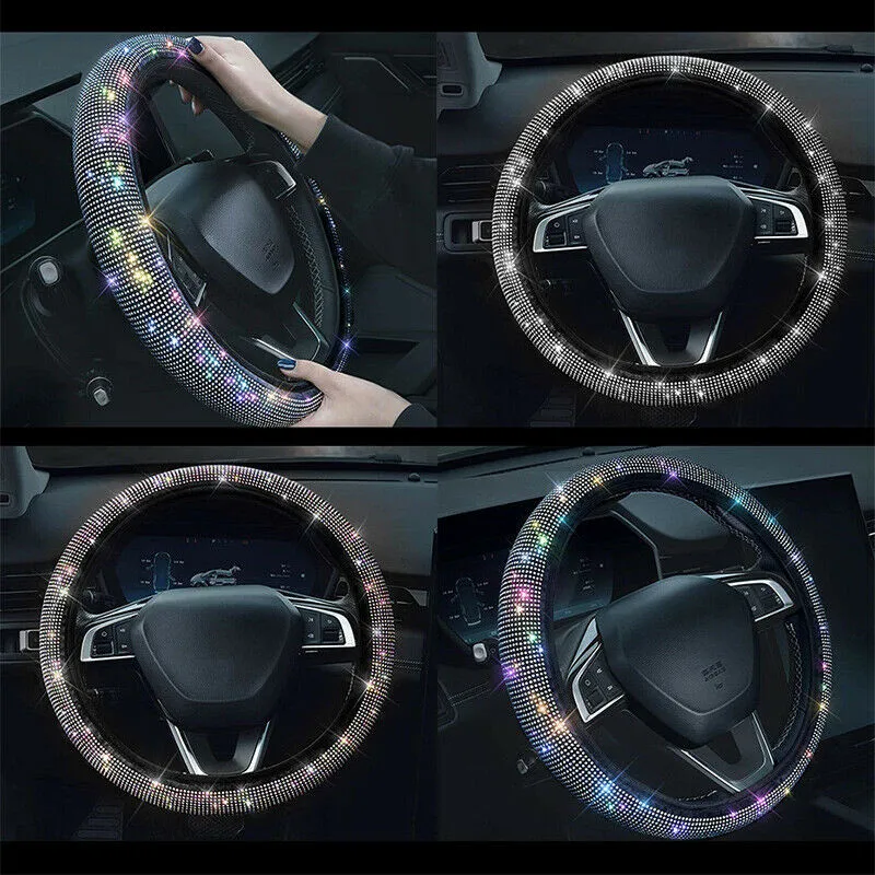 

Accessories Car Steering Wheel Cover Colorful Crystal Decoration Rhinestone