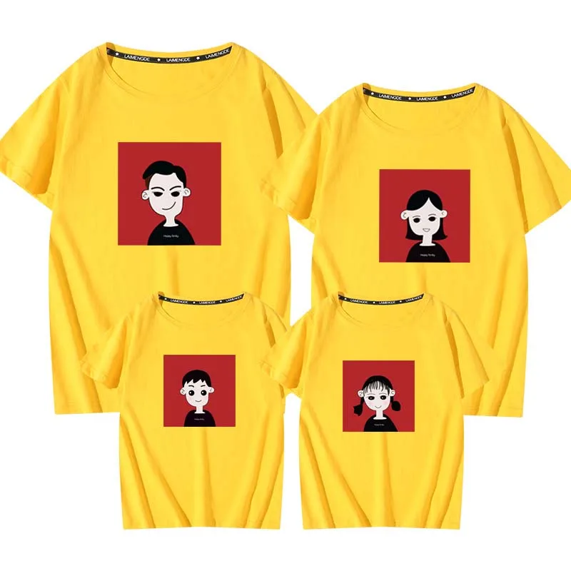 Летняя семейная Одинаковая одежда для отца матери дочери сына смешная футболка с