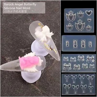 3d carving silicone nail mold stamping nail template barock angel butterfly pattern diy uv gel acrylic crystal