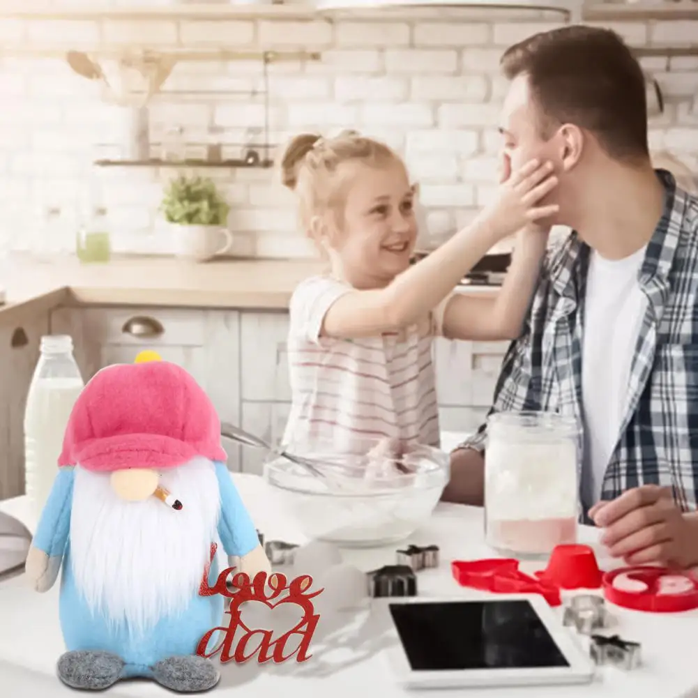 

Plush Gnome Doll Exquisite Handmade Portable Father Day Dwarf Faceless Ornament for Birthday Party