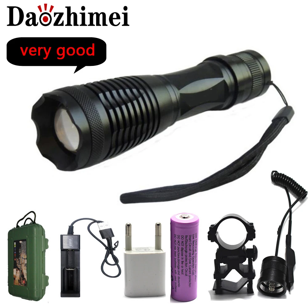 5000 люмен светодиодный Перезаряжаемые вспышка светильник XM T6 18650 батарея для