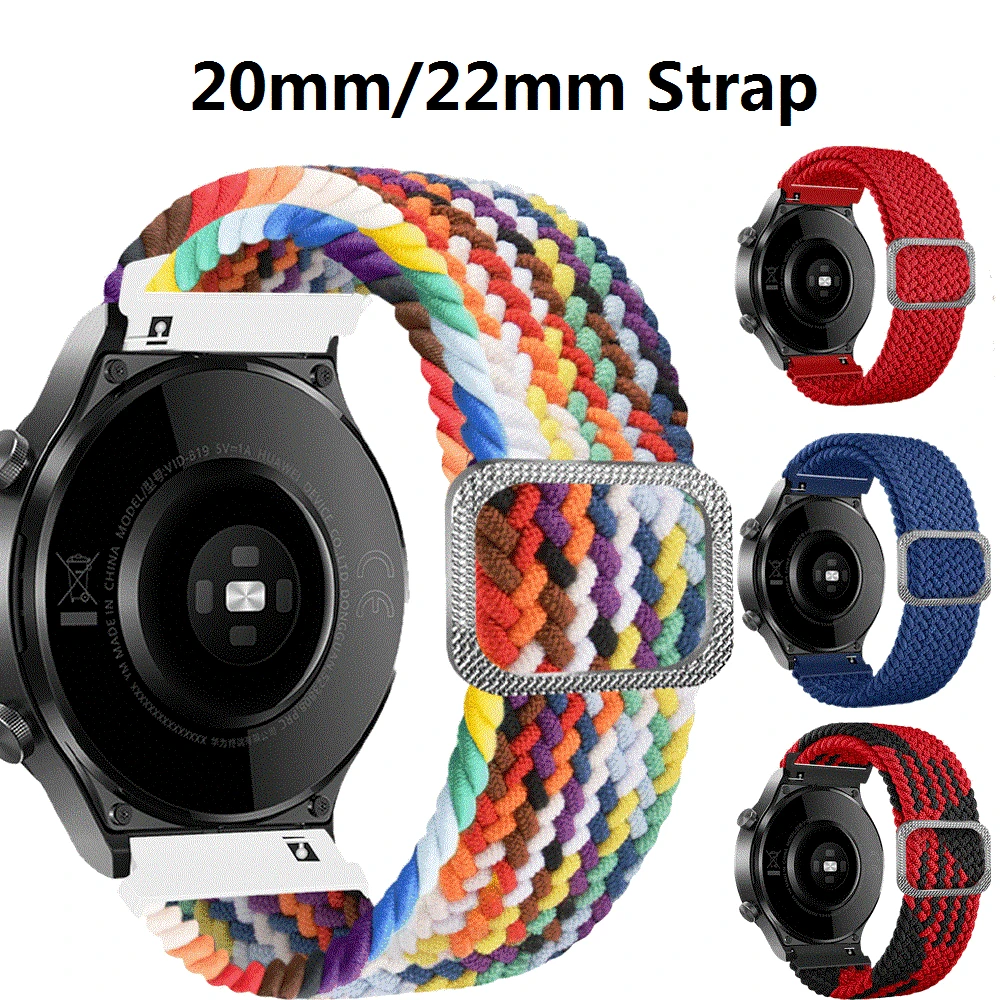 

20mm 22mm Bracelet For for Samsung Galaxy Watch 3 45mm 41mm Gear S3 frontier/active 2/amazfit Adjustable Huawei GT/2e Pro strap