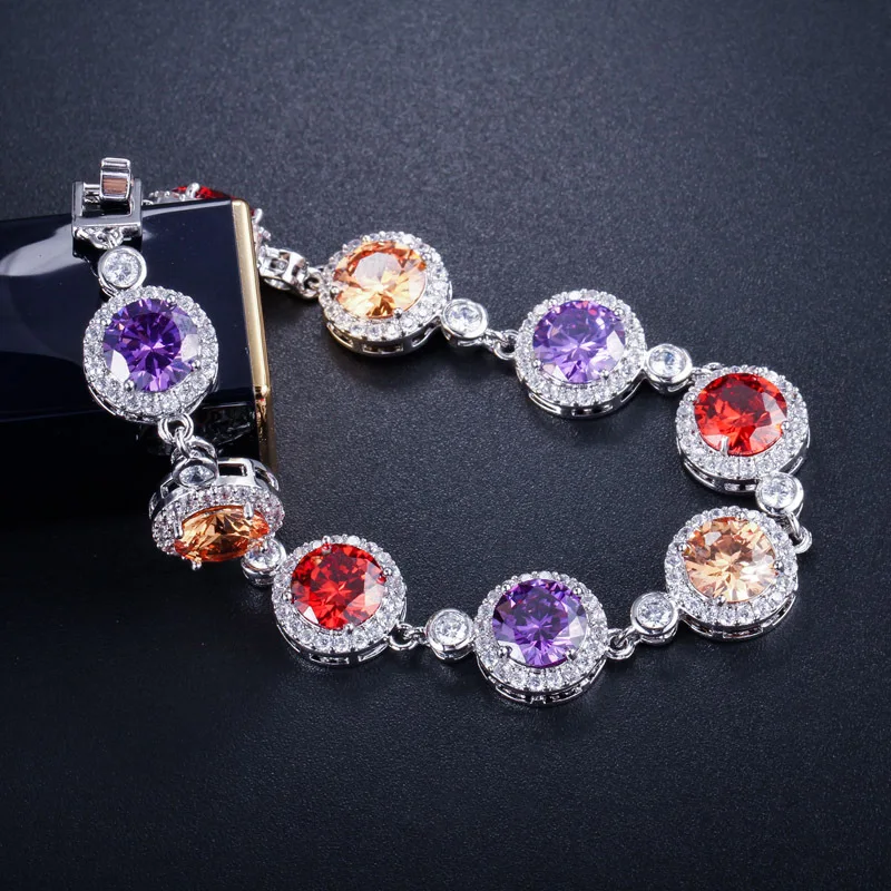 

New Korean 3A Zircon Trend Concentric Circle Bracelet Fashion Simple Women's Hand Jewelry Fashion