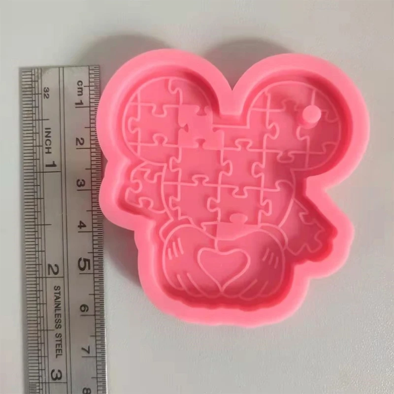

Key Chain Epoxy Resin Mold Handmade Love Heart Shape Keychain Casting Silicone Mould DIY Crafts Making Tool