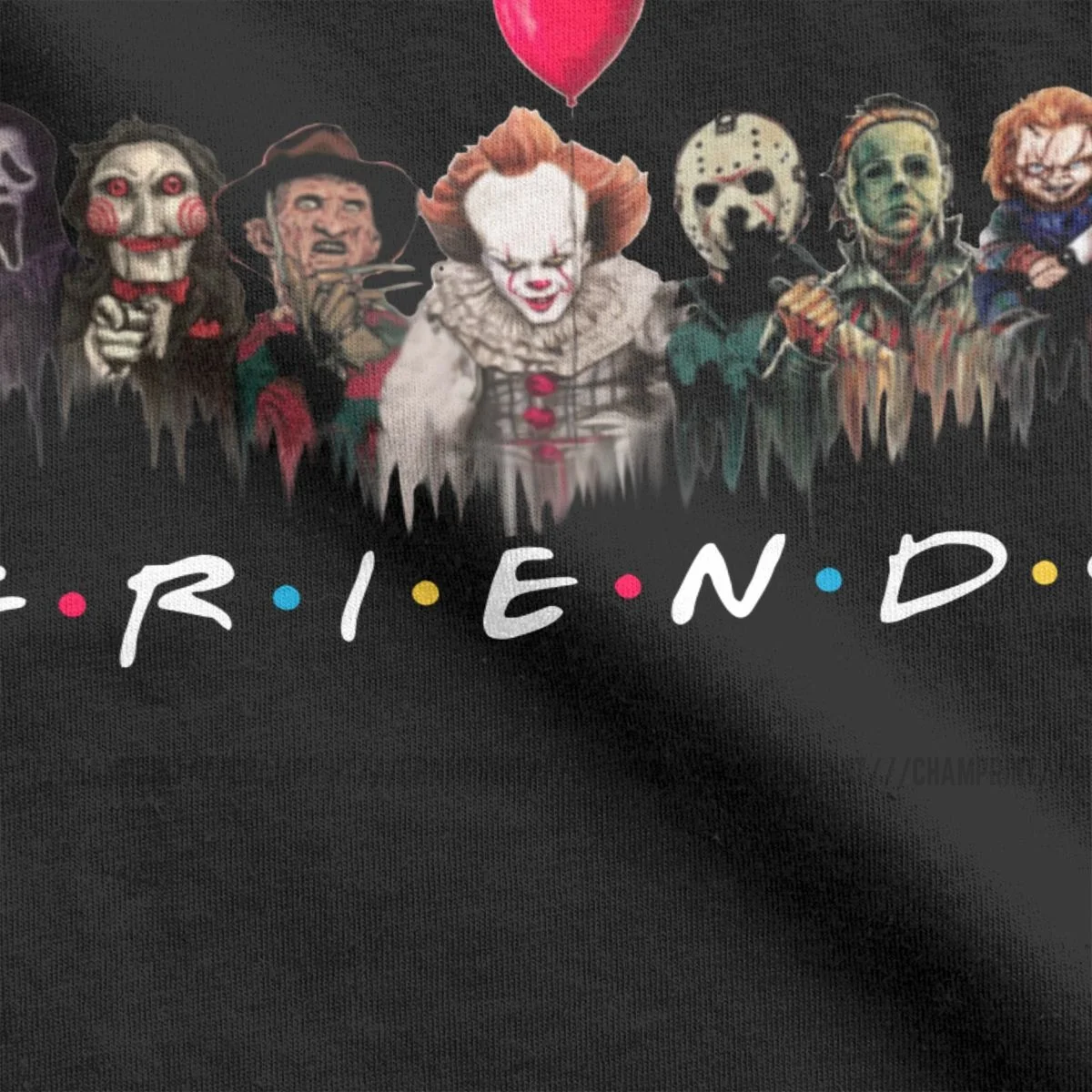 Футболка мужская с коротким рукавом 100% хлопок принтом хоррор друзья Хэллоуин