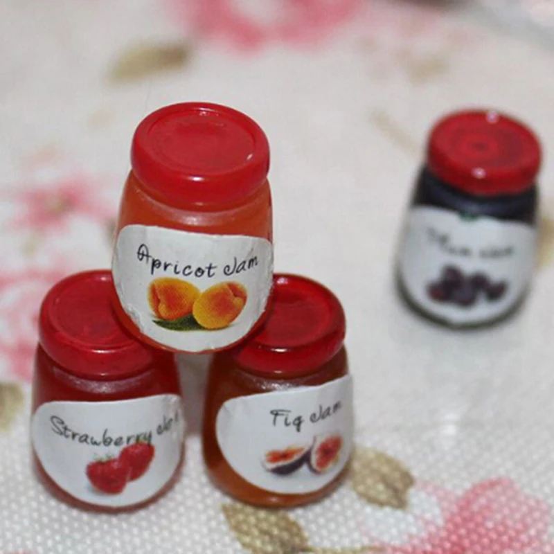 

1pcs 1:12 Kitchen Food Jam Condiment DIY Decor Dollhouse Miniature High Quality