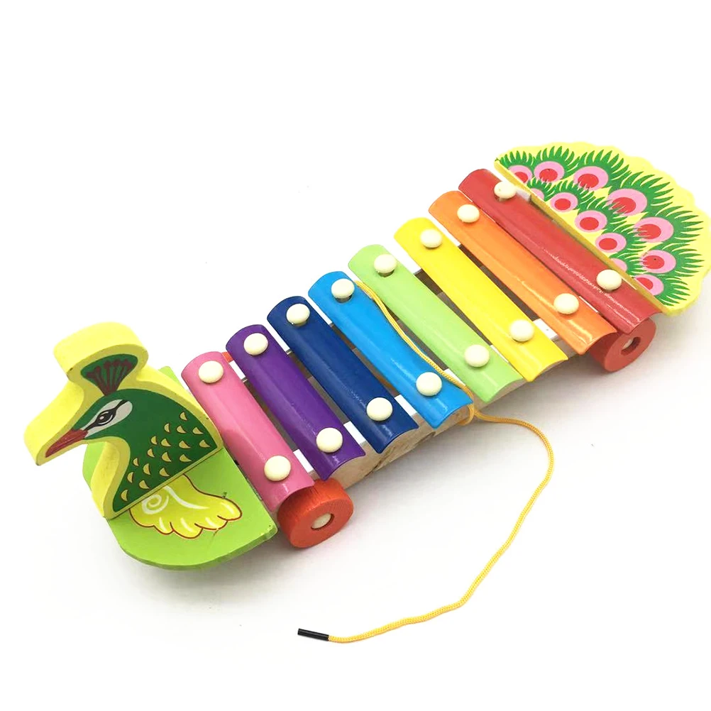 Деревянный Павлин животное удар руки Стук игрушка детская музыка раннее