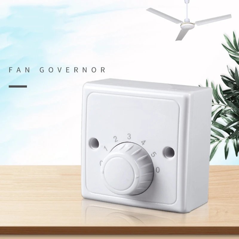 220V Universal Adjustment Ceiling Fan Speed Control Switch Wall Button Dimmer Five Gears Adjuster | Бытовая техника
