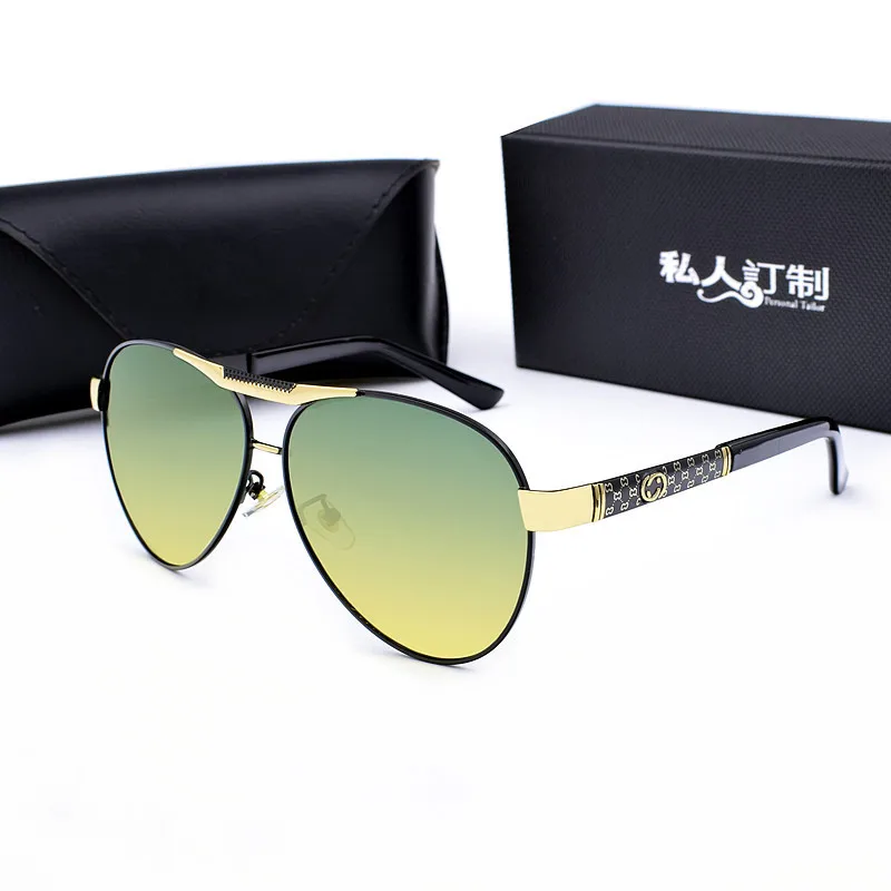 

Color Changing Polarized Sunglasses Men's Fashion Metal Big Frame Sunglasses Anti-high Beam Glasses Gafas De Sol Uv400 NEW2021