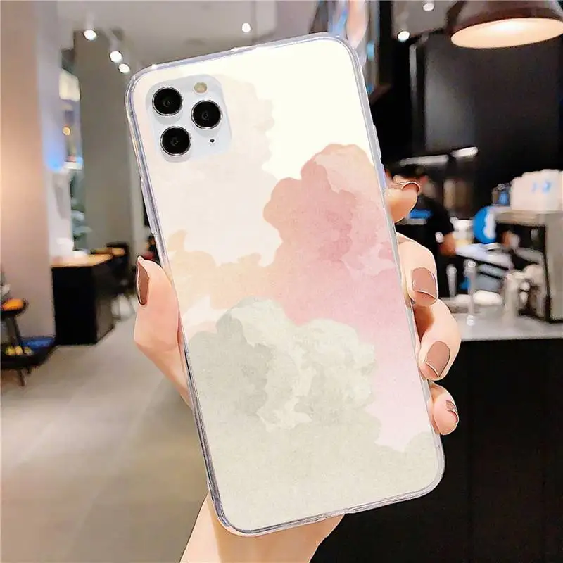

Cloud Texture Image Phone Case for iphone 11 12 Pro Max Clear Cover Xs X XR 7 8 6 6S Plus 5 5S SE 2020 Fundas Coque Etui