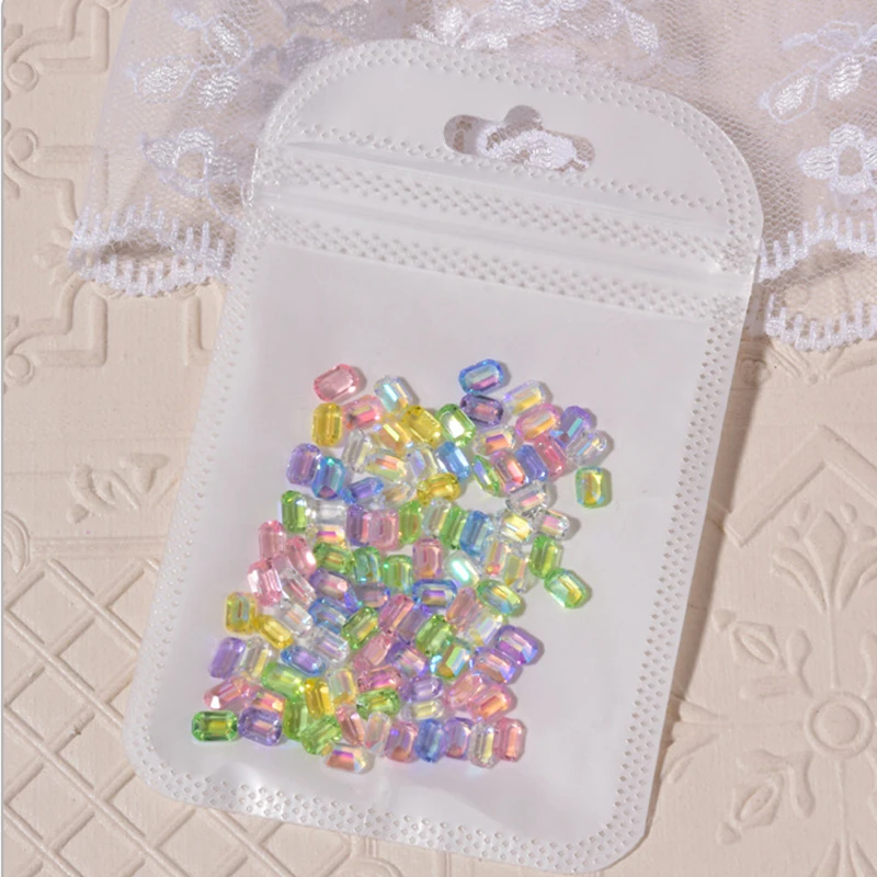 100 шт. Аврора Цветной Кубик Льда Дизайн ногтей украшения нежный полупрозрачный