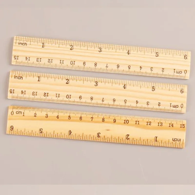 15cm Высокое качество, 15 см, 20 см, 30 см, деревянная линейка, метрическое правило, прецизионный двухсторонний измерительный инструмент, Обучающие офисные канцтовары - Цвет: 15cm