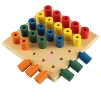 montessori sensory instruction kids wood building blocks simple piston toys baby intelligent hand eye coordination toys