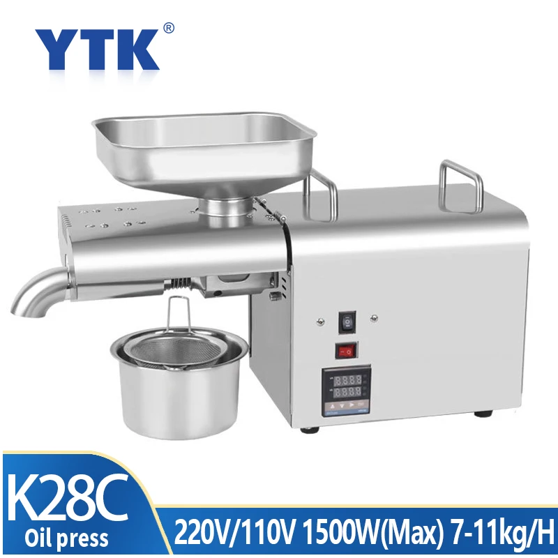 

Stainless Steel Food Grade Temperature Controlled Oil Press Cold Press 1500W (Max) Sunflower Rapeseed Sesame Peanut