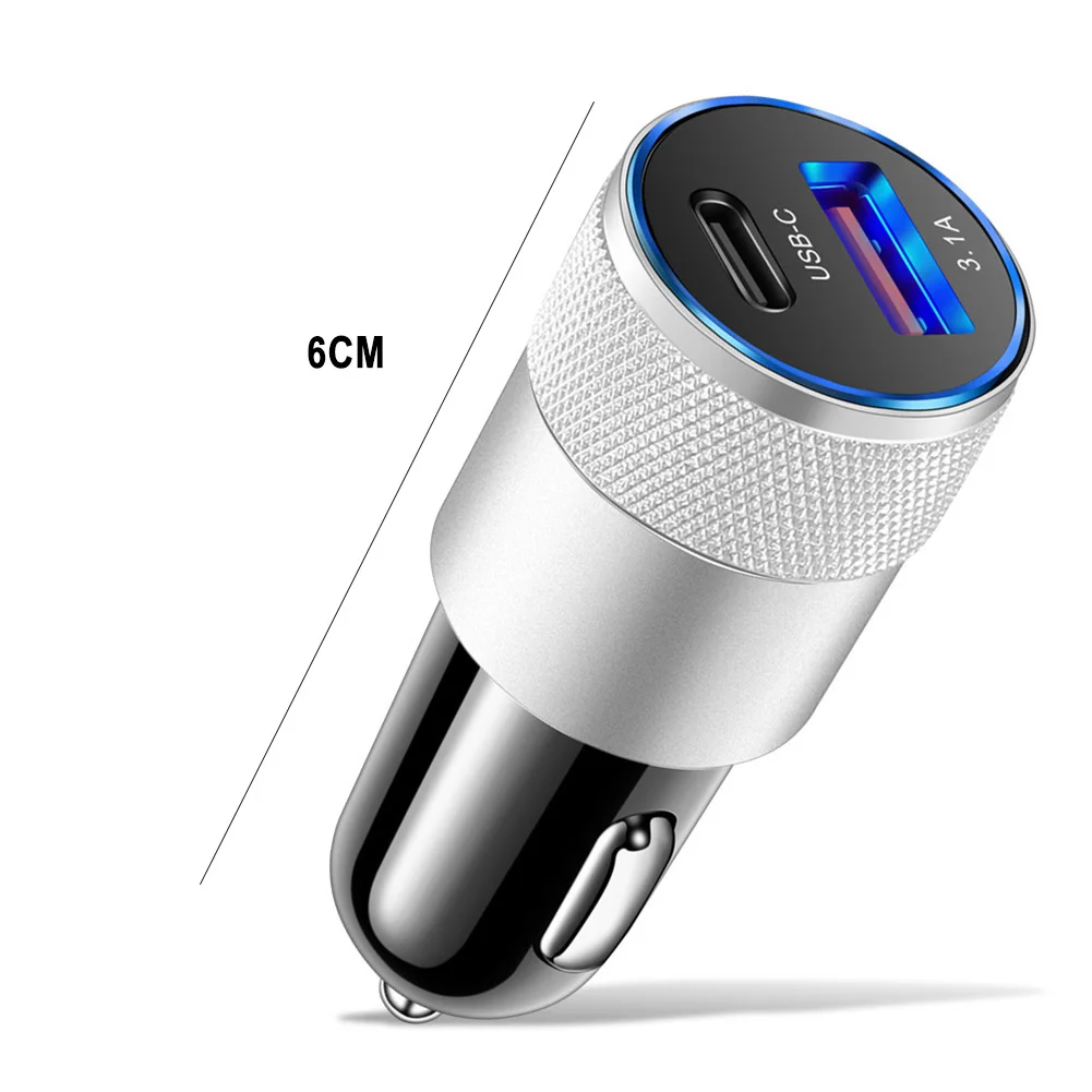 Автомобильное зарядное устройство с 2 портами USB Type-C 3 А 12 В 15 Вт | Автомобили и