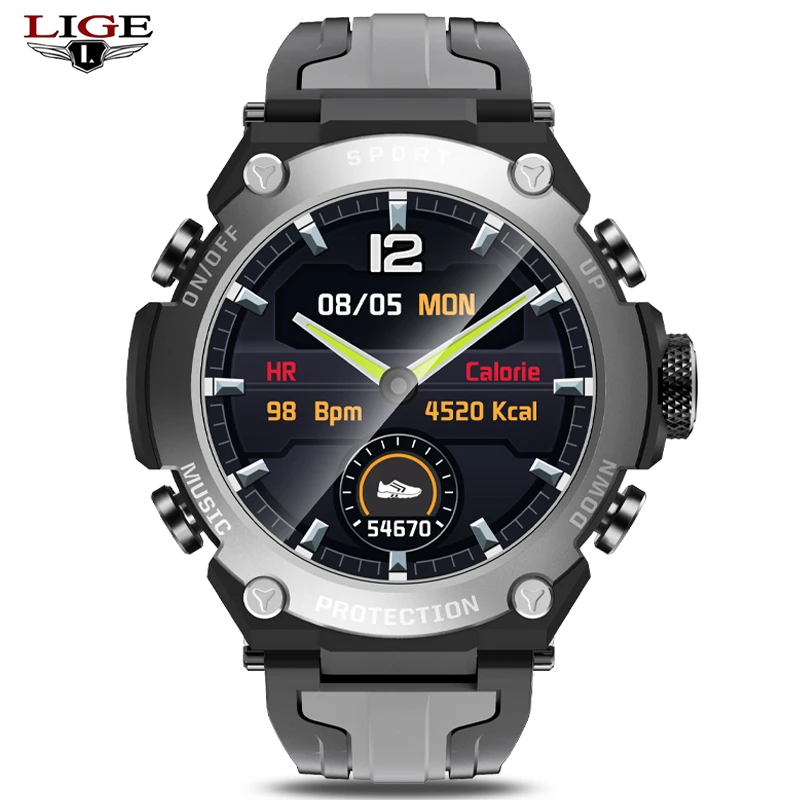 Best Offers LIGE 2021 New Full circle touch screen Mens Smart Watches IP68 Waterproof Sports Fitness Watch Man Luxury Smart Watch for men