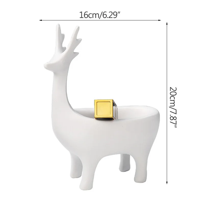 

Strongwell Simple Modern Deer Storage Ornaments Creative Resin Crafts Shoe Cabinet Key Storage Home Wine Cabinet Decoration Gift