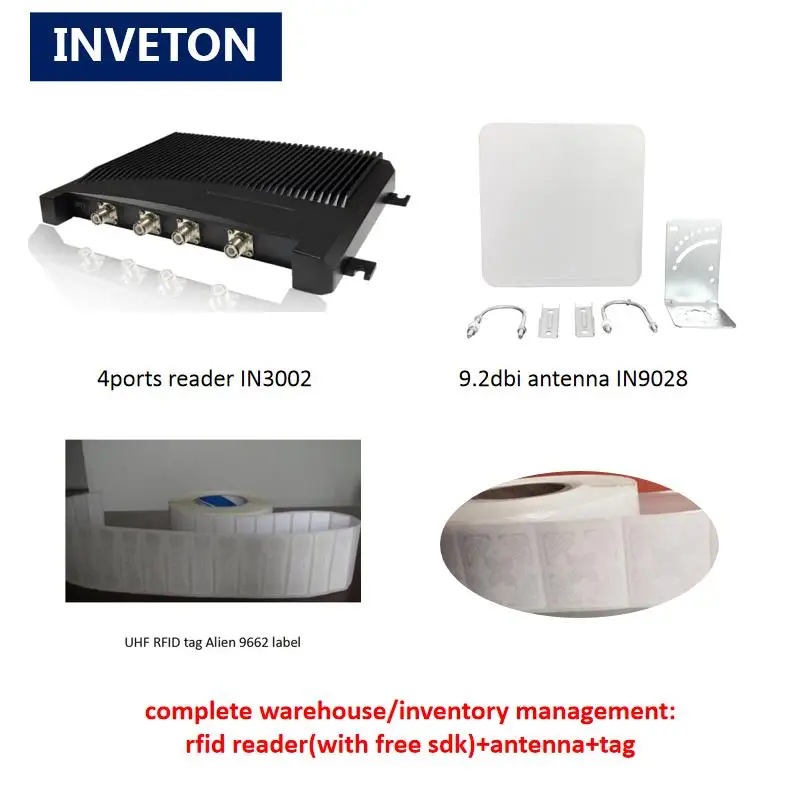 Считыватель RFID UHF 4 порта считыватель Impinj r2000 чипов TCP IP/RS232 для большого радиуса