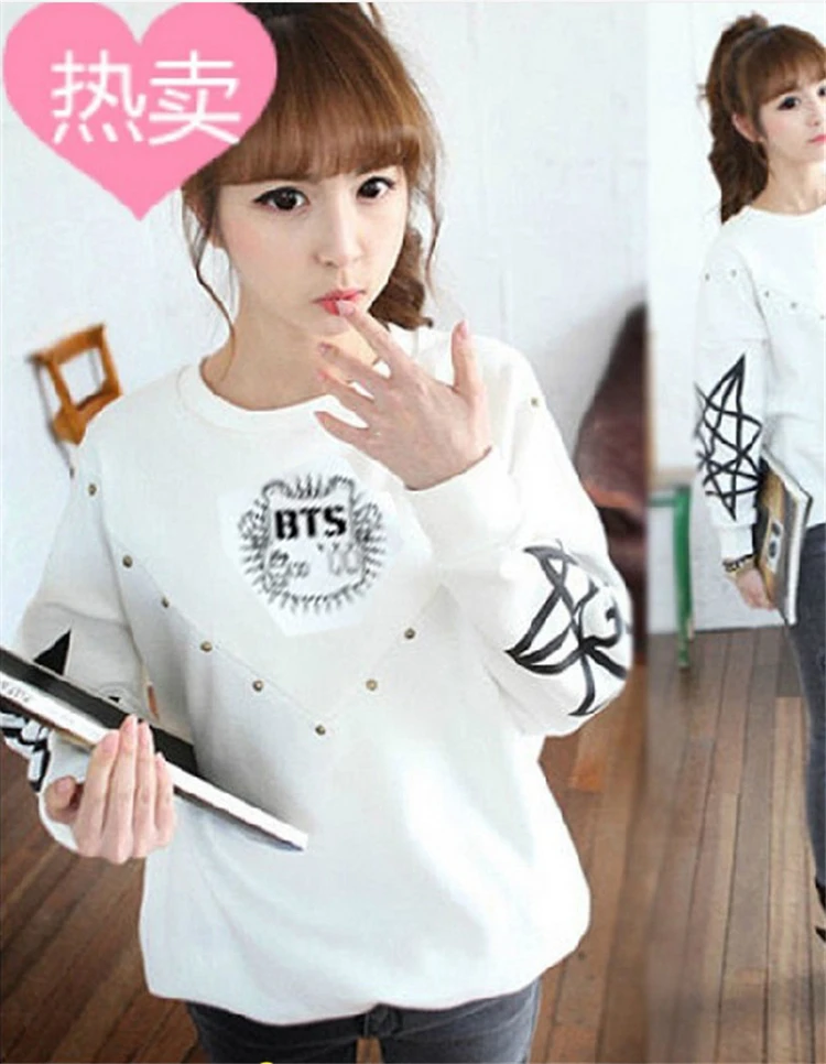 Bangtan Boys k pop Толстовка Белая moletom feminino harajuku jin suga осенне зимняя одежда с длинными