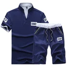 Костюм спортивный мужской летний из футболки с коротким рукавом и шортов