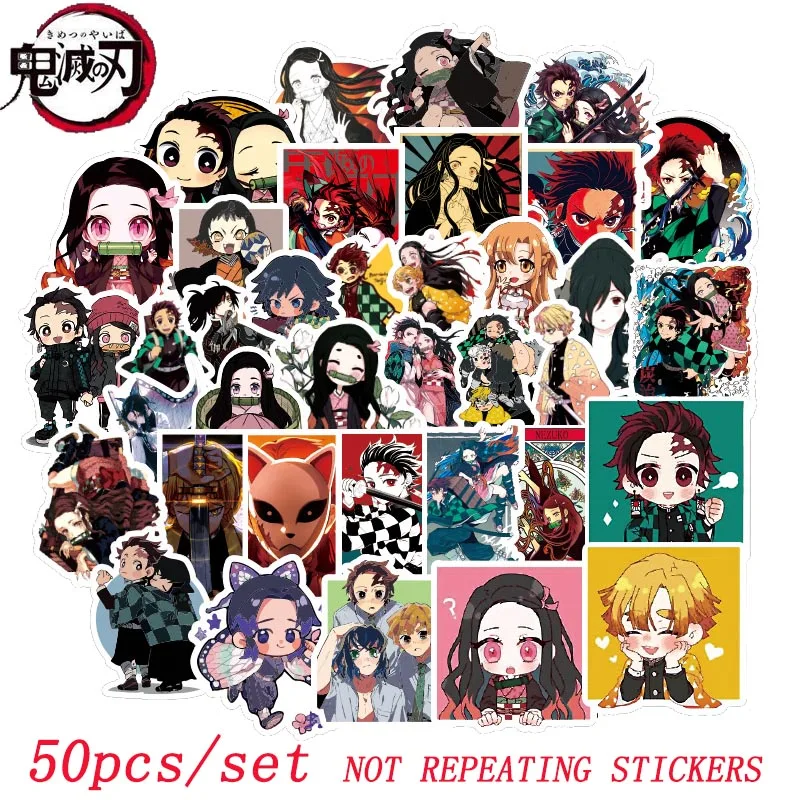 50 шт. демон убийца Kimetsu без Yaiba камадо Tanjirou Nezuko Agatsuma Zenitsu Inosuke Косплэй Стикеры DIY